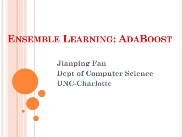 Ensemble Learning:  AdaBoost