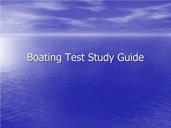 Boating Test Study Guide