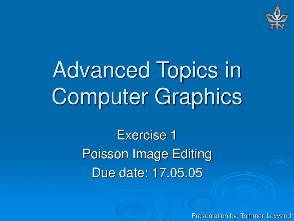 advanced topics in computer graphics