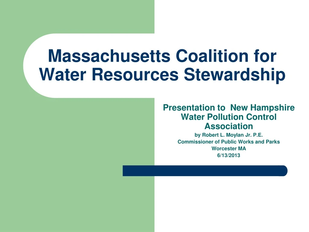 massachusetts coalition for water resources stewardship