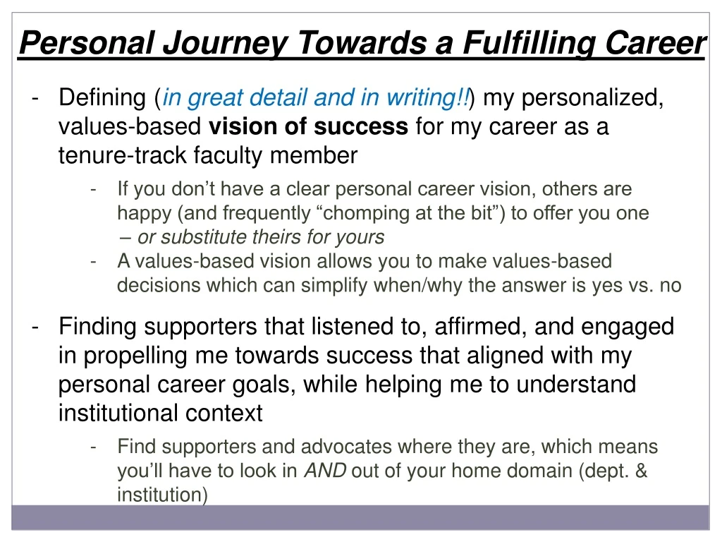 personal journey towards a fulfilling career