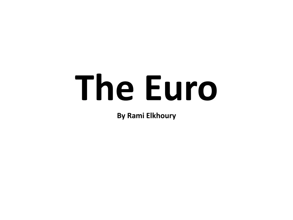 the euro by rami elkhoury