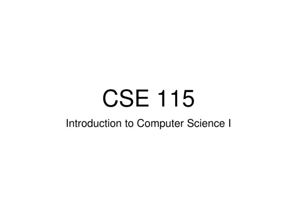 CSE 115