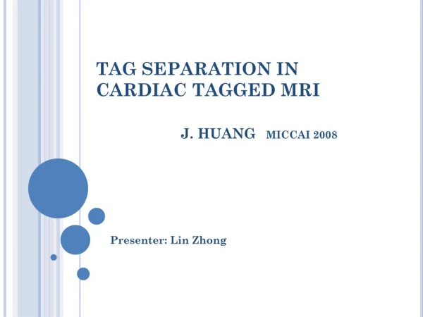 TAG SEPARATION IN CARDIAC TAGGED MRI J. HUANG MICCAI 2008
