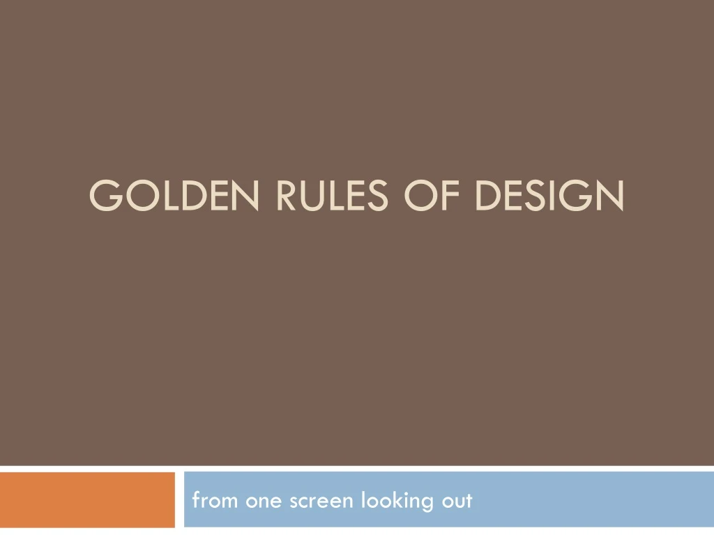 golden rules of design
