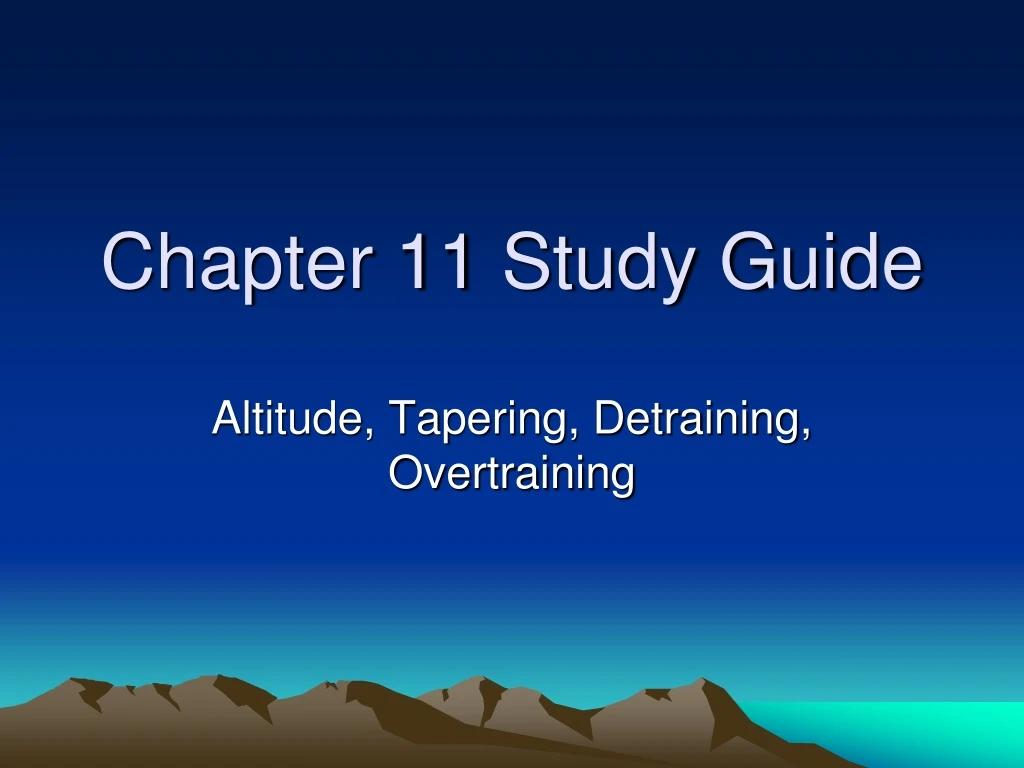 chapter 11 study guide