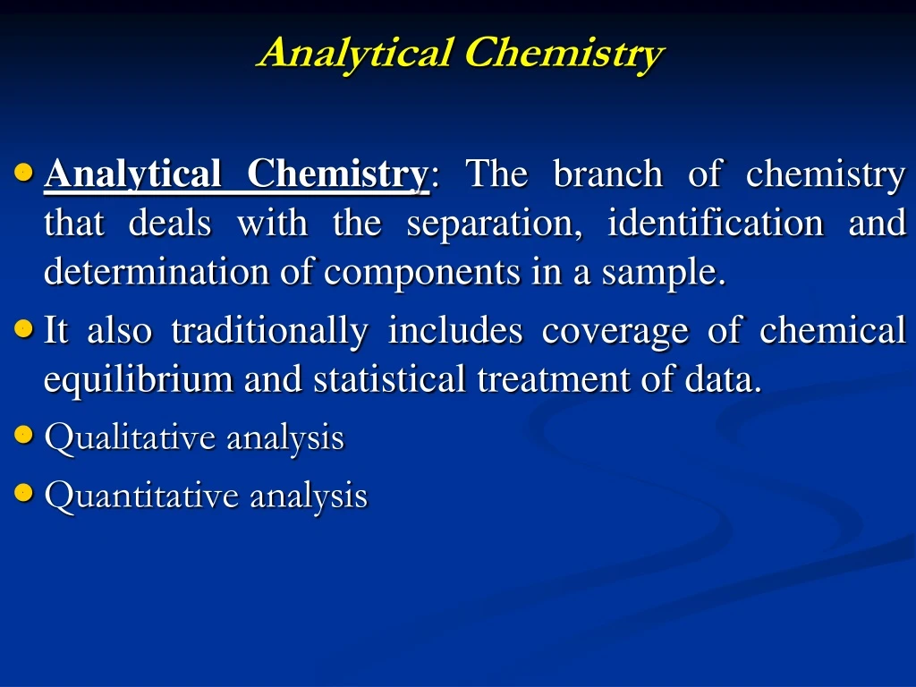 analytical chemistry analytical chemistry