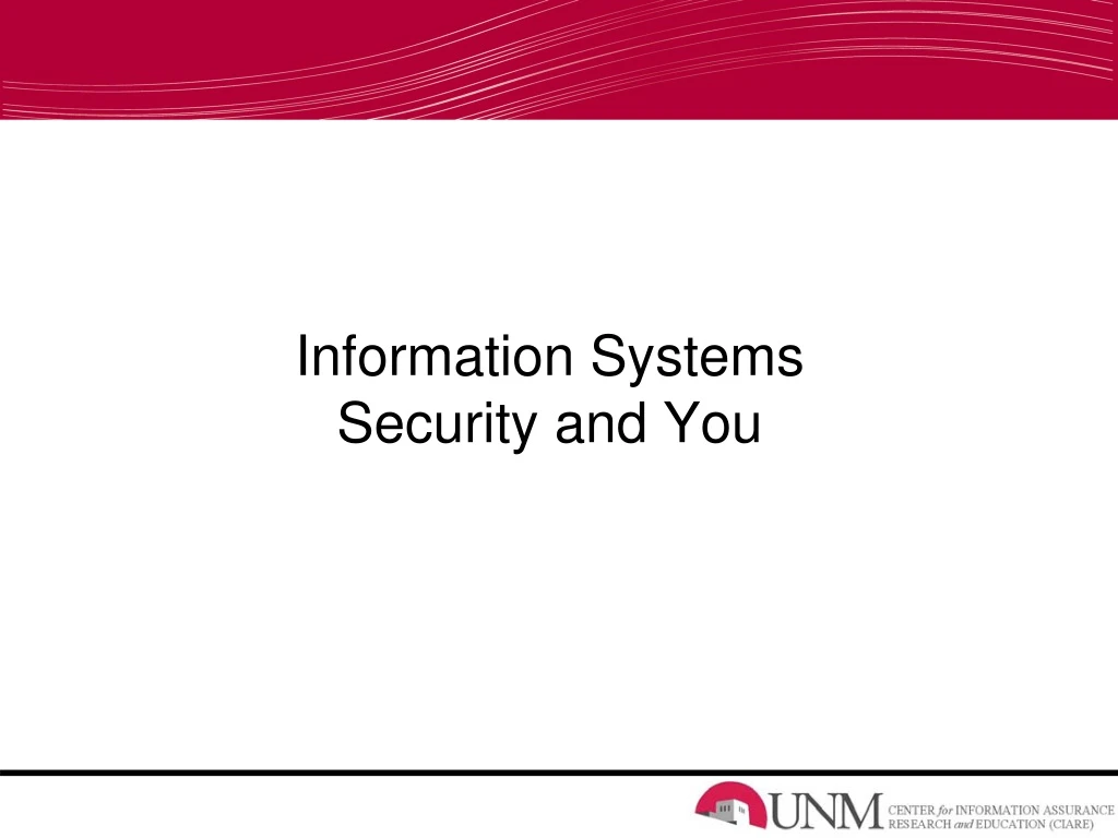 information systems security and you