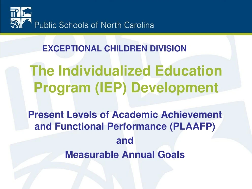 the individualized education program iep development