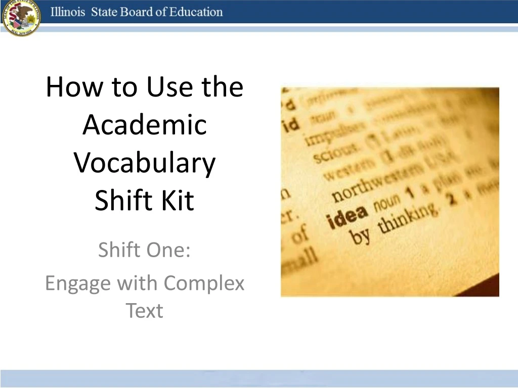 how to use the academic vocabulary shift kit