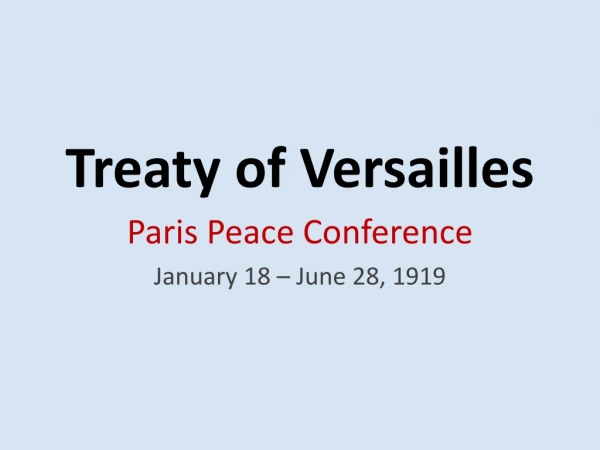 Treaty of Versailles