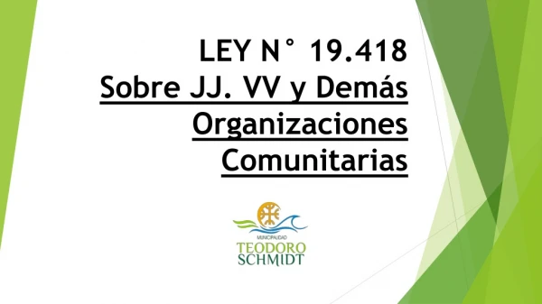 LEY N° 19.418 Sobre JJ. VV y Demás Organizaciones Comunitarias