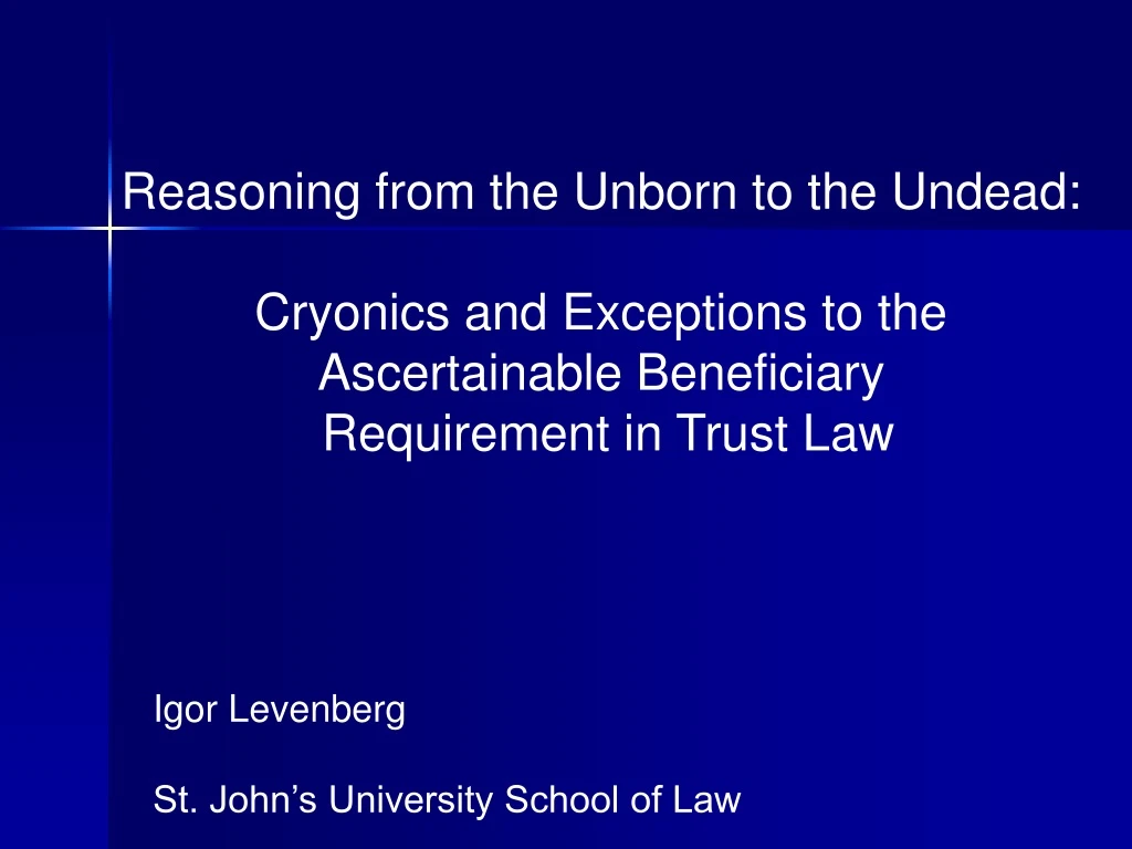 reasoning from the unborn to the undead cryonics