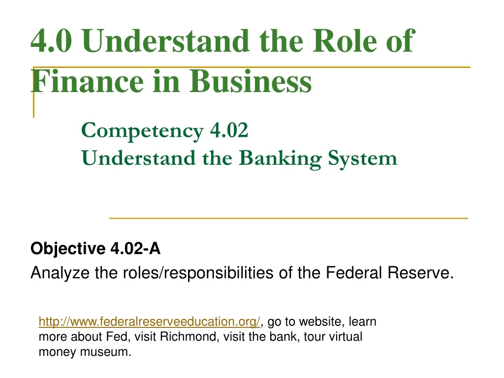 competency 4 02 understand the banking system