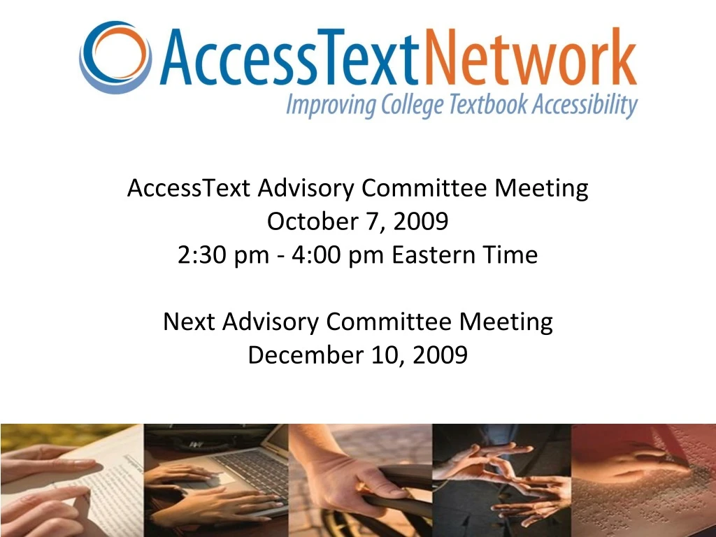 accesstext advisory committee meeting october