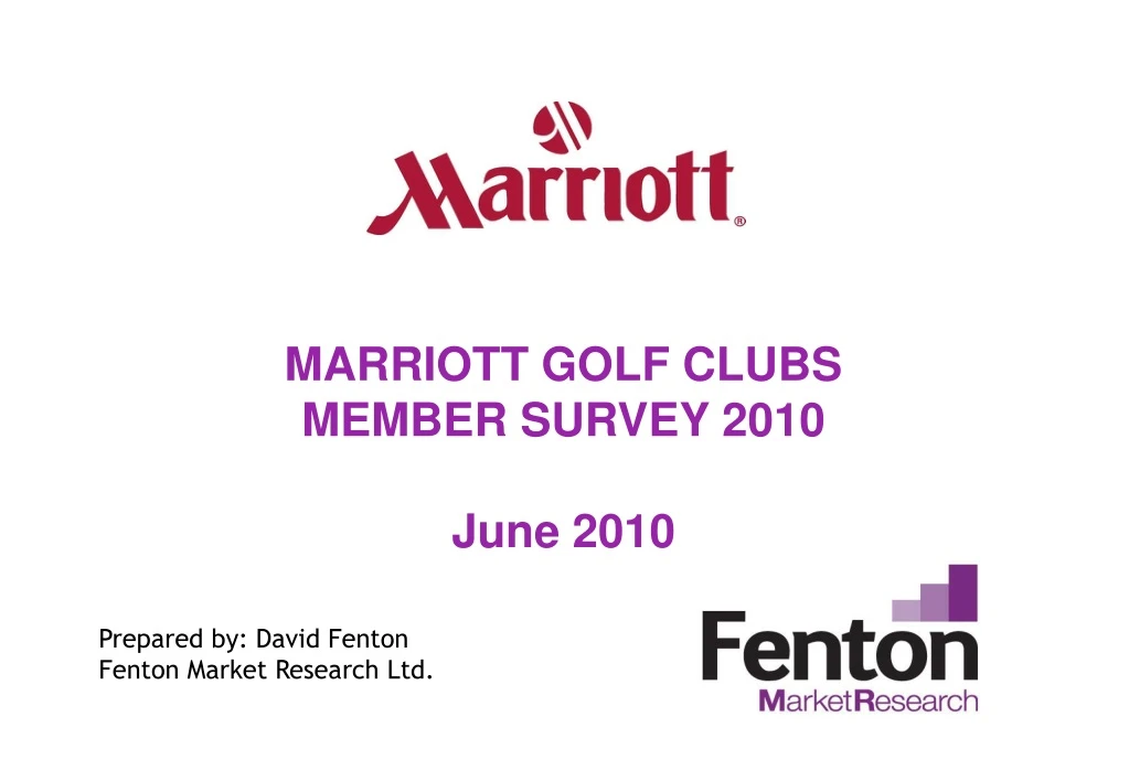marriott golf clubs member survey 2010 june 2010