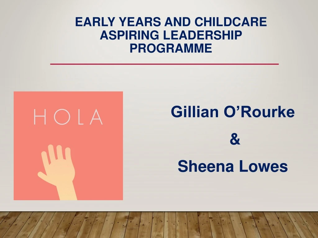 early years and childcare aspiring leadership programme