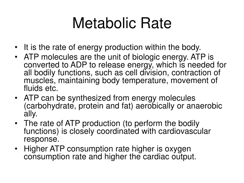 metabolic rate