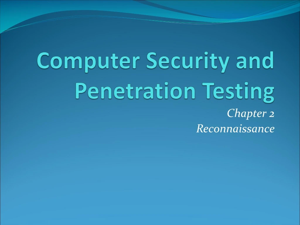 computer security and penetration testing