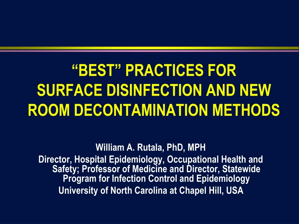 best practices for surface disinfection and new room decontamination methods