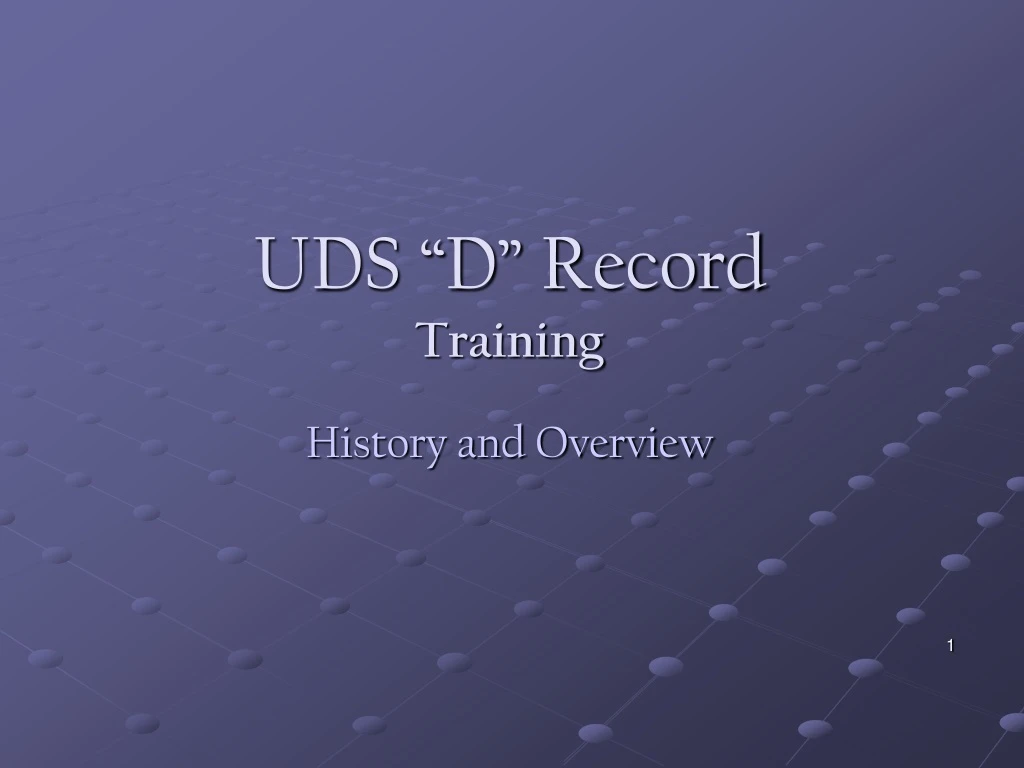 uds d record training