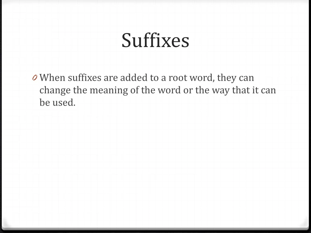 suffixes