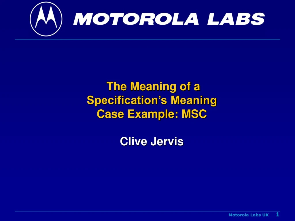 the meaning of a specification s meaning case