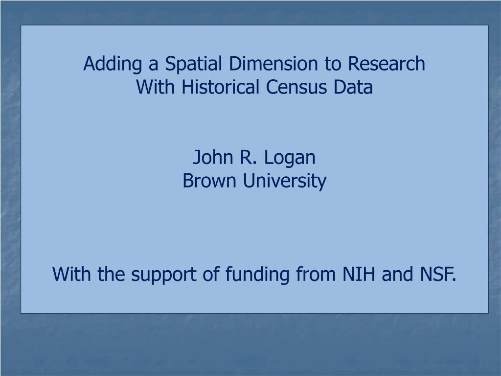 adding a spatial dimension to research with