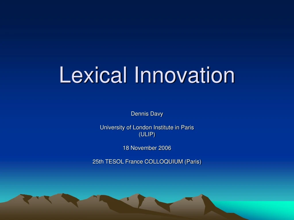 lexical innovation