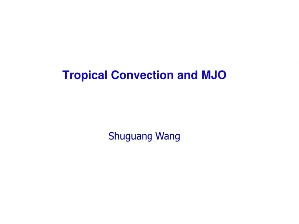 Tropical Convection and MJO