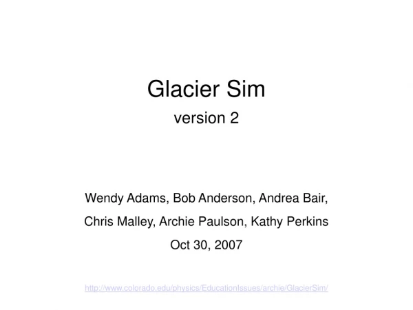 Glacier Sim version 2