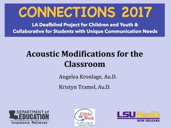 Acoustic Modifications for the Classroom