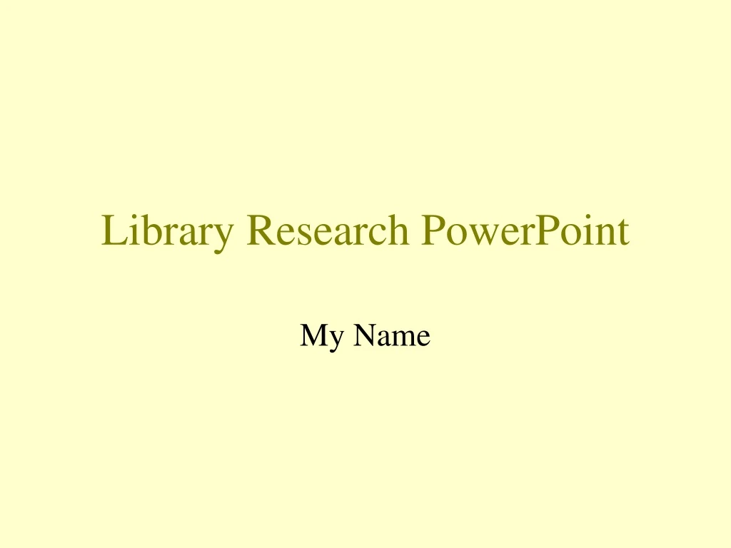 library research powerpoint