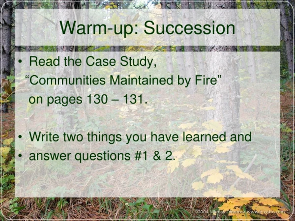 Warm-up: Succession