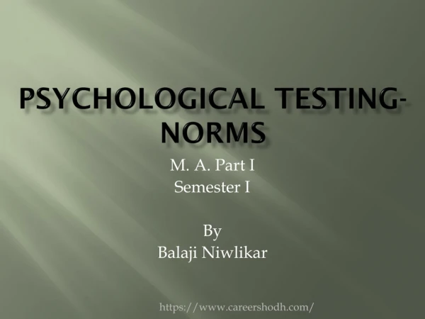Psychological testing-Norms