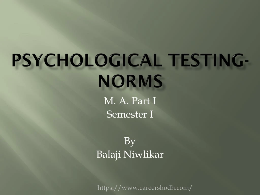 psychological testing norms
