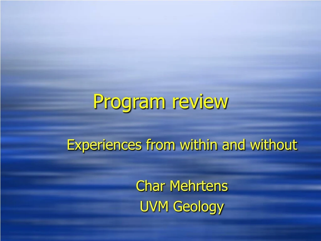 program review