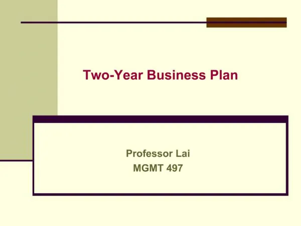 Two-Year Business Plan