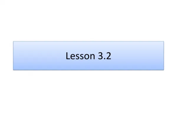Lesson 3.2