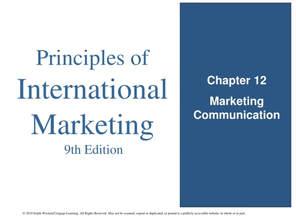 Chapter 12 Marketing Communication