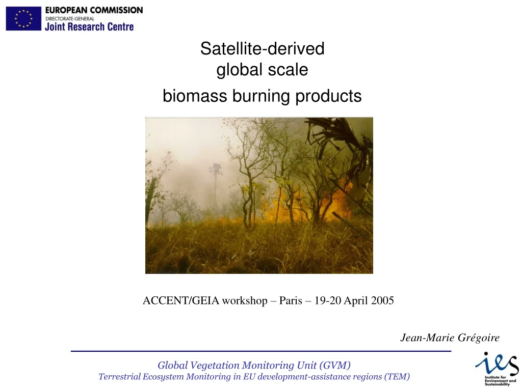 satellite derived global scale biomass burning products