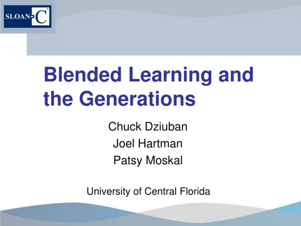 Blended Learning and the Generations
