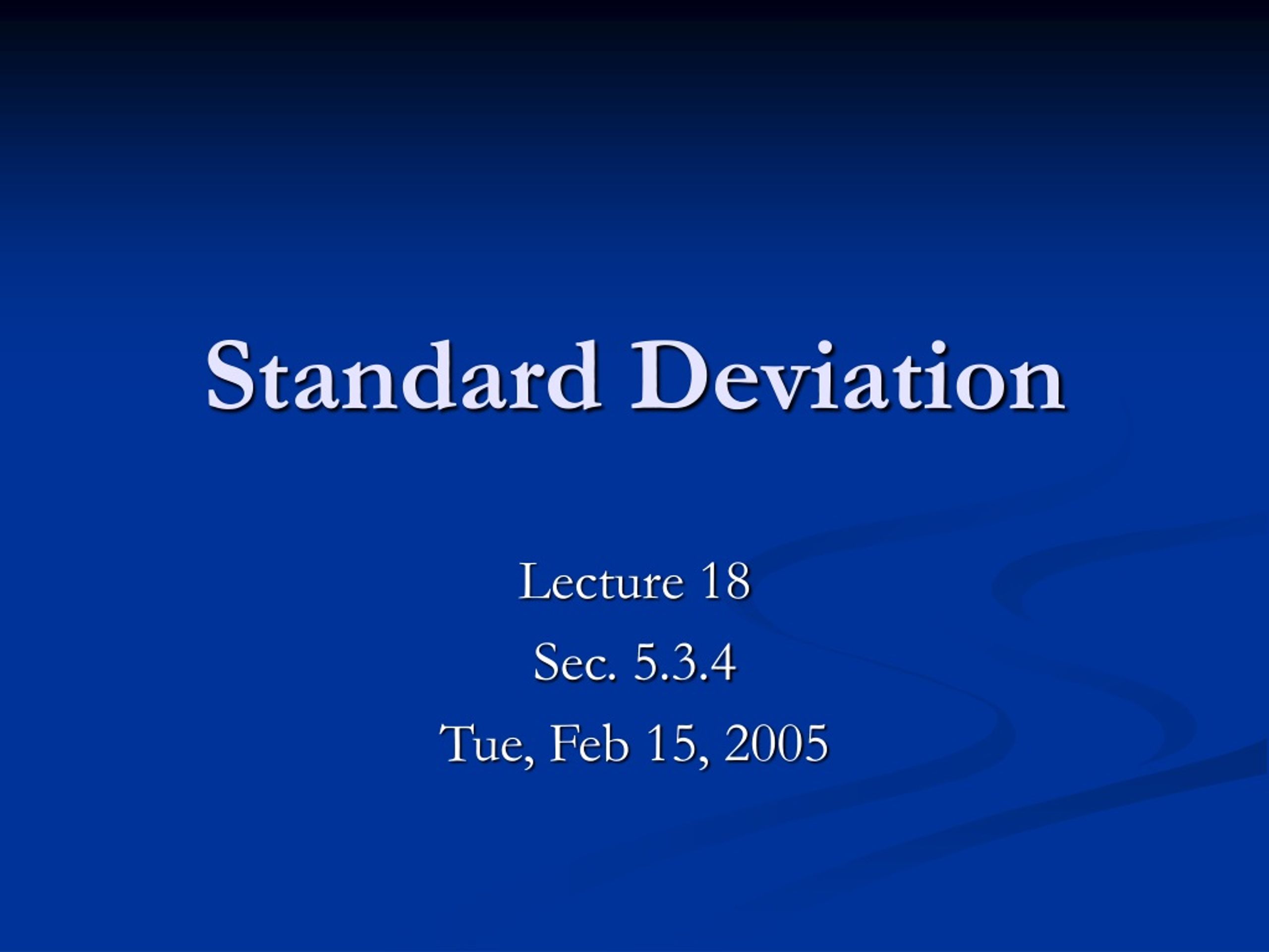Standard Deviation in Statistics - slide 1