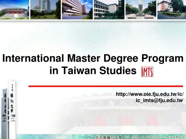 International Master Degree Program in Taiwan Studies