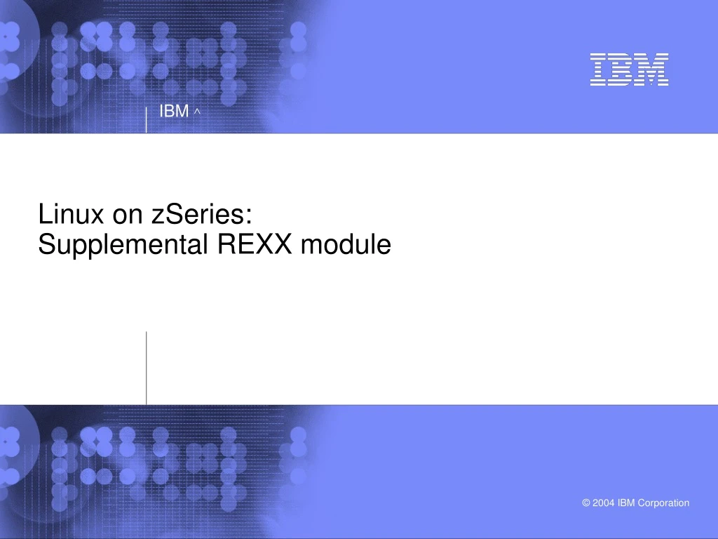 linux on zseries supplemental rexx module