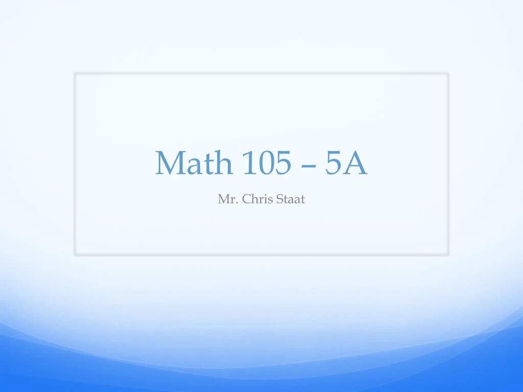math 105 5a