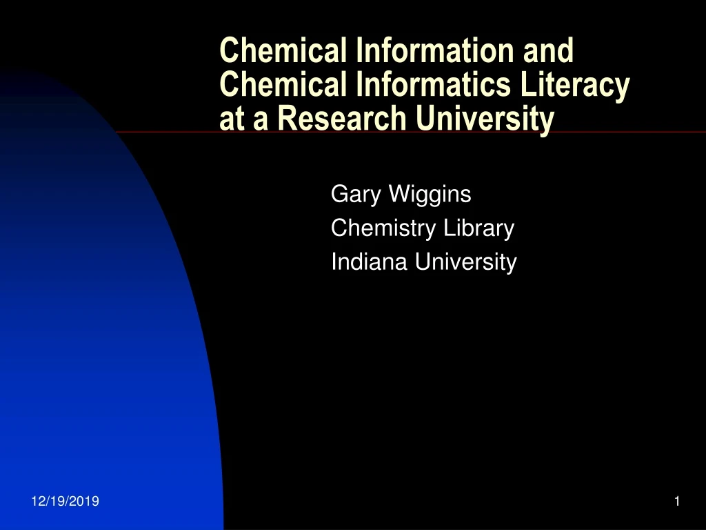 chemical information and chemical informatics literacy at a research university