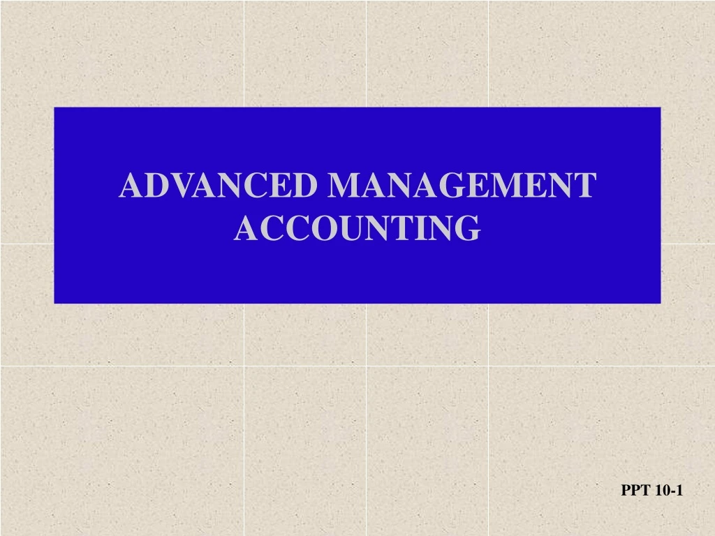 advanced management accounting