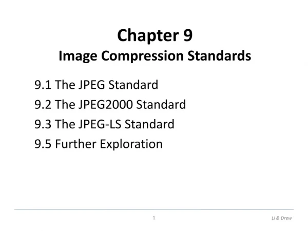 Chapter 9 Image Compression Standards