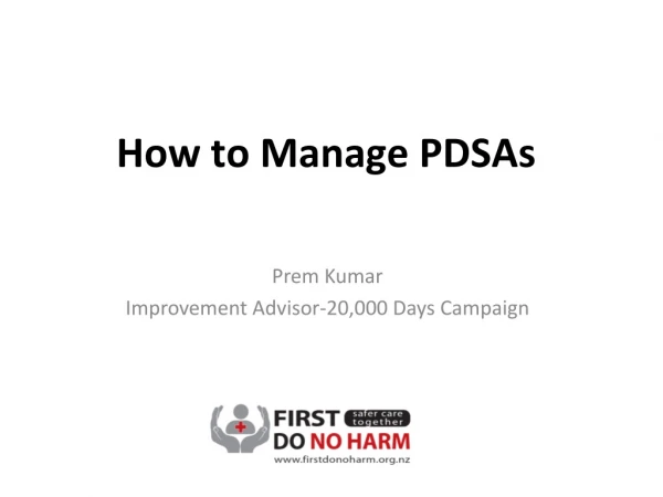 How to Manage PDSAs